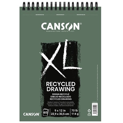 Drawing Book-Coil, Xl Recycled 9X12 Top Bound, 60 Sheet