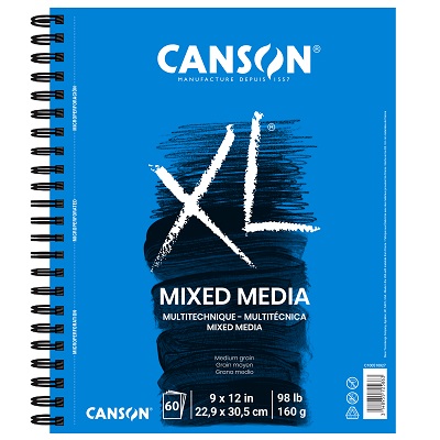 Art Paper Pad-Xl Mix Media, 9X12 Coil Side Bound, 60 Sheets