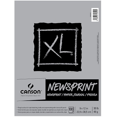 Newsprint Paper Pad- Fold Over, Xl 9X12, 100 Sheet
