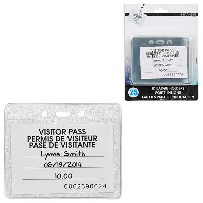 Badge Holder-Horizontal Heavy Duty, Pre-Punched 25/Pack