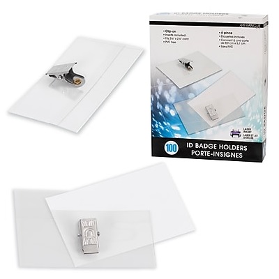 Badge Holder-Fold-Over With Clip, 2-1/8X3-1/2" 100/Pack