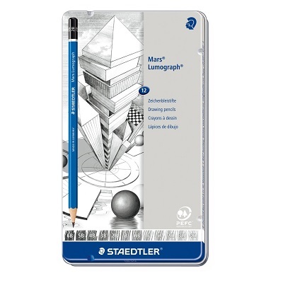 Pencil Set-Drawing Mars Lumograph,12 (6B-4H)