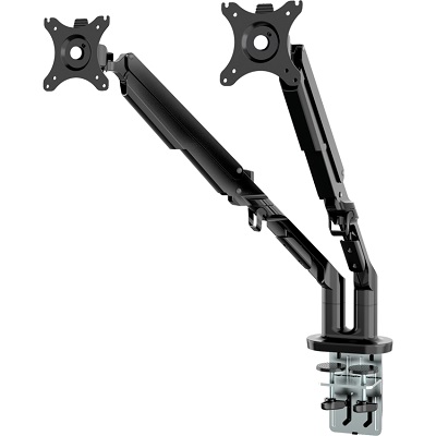 Monitor Arm-Dual, Premium Pneumatic 32"/19.8Lb, Black