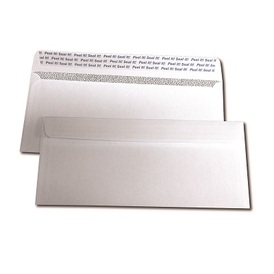 Envelope-#10, White Security Peel & Seal, White 500/Bx