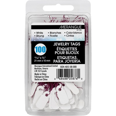Tags-Jewellery, 13/16X3/8", White 100/Pack