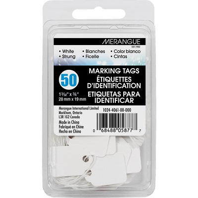 Tags-Marking, 1-3/32X3/4", White, 50/Pack