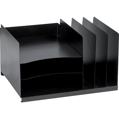 Desk Organizer-Tray & Sorter, 3 Horizontal/3 Vertical, Black