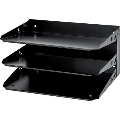 Desk Tray-Metal 3-Tier Letter, Black