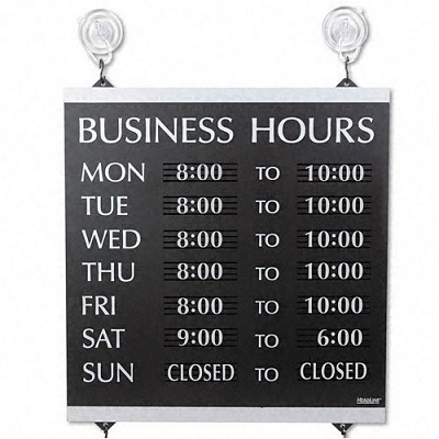 Sign-Century Series Business Hours 14X13