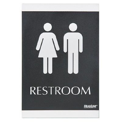 Sign-Century Series 6X9 Restroom, English