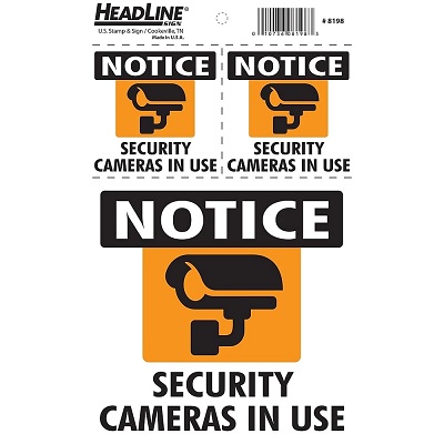 Sign-Indoor/Outdoor, Security Cameras In Use, English