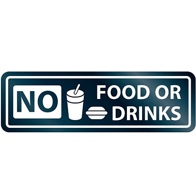 Sign-Glass Door, Self-Stick 2X8, No Food/Drink