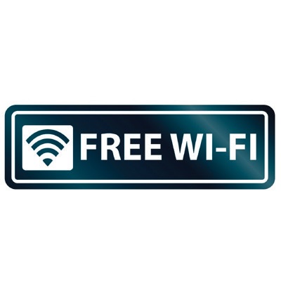 Sign-Glass Door, Self-Stick 2X8, Free Wi-Fi