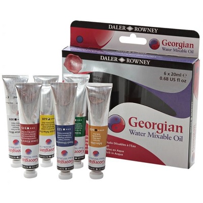 Paint Set-Oil, Georgian Water Mixable, 6 Colours, 20Ml.Tubes
