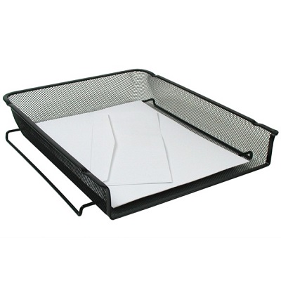 Desk Tray-Mesh, Letter Front Load, Black