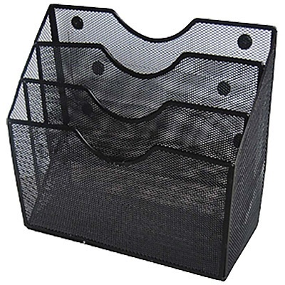 File Holder-Magnetic Mesh, Letter 3-Pocket, Black