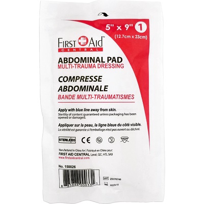 Compress-Sterile, Adbominal Pad 5" X 9"