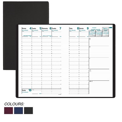 Planner-Weekly, 9.5X6.25 Minister Freeport Black Eng. 2023