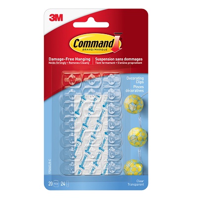Hook-Command Adhesive, Clear Decorating, 20/Pk