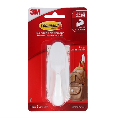 Hook-Command Adhesive, Designer Large, White