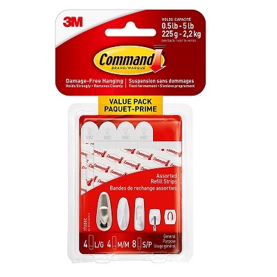 Adhesive Replacement Strips-Command Adhesive, 16/Pk