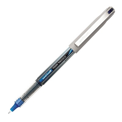 Pen-Roller, Uni-Ball Vision Needle, Fine Blue,12/pk