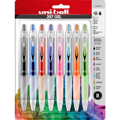 Pen-Retractable, Uni-Ball 207 Plus, 0.7Mm Fashion Colours