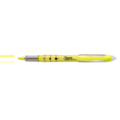 Highlighter-Sharpie Liquid, Fluorescent Yellow,12/pk