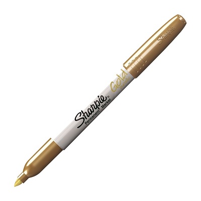Marker-Permanent, Sharpie Metallic, Fine Gold,12/pk