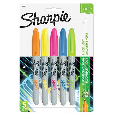 Marker Set-Permanent, Sharpie Neon Fine, 5 Colours(1874447)
