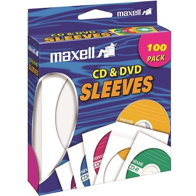 Cd/Dvd Sleeves-100 Pack Paper, White -19194