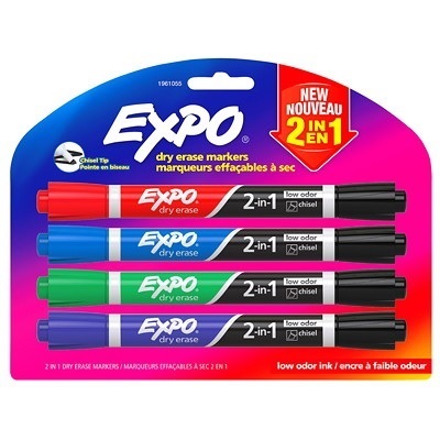 Marker Set-Dry Erase, Expo Twin Tip, 4X2 Business Colours