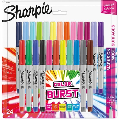 Marker Set-Permanent, Sharpie Color Burst, Ultra Fine 24 Col