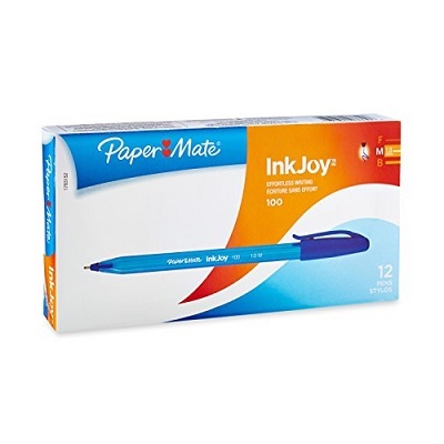 Pen-Retractable, Inkjoy 100Rt Ballpoint, Medium Blue,12/pk