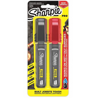 Marker-Permanent, Sharpie Pro Chisel, Assorted 2/Pack