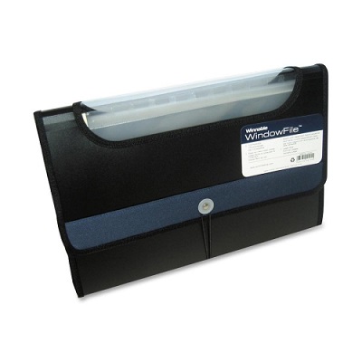 File-Portable, 13 Pocket Window, Legal, Black