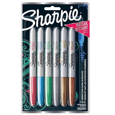 Marker-Permanent, Sharpie Metallic, Fine, Assorted 6/Pk