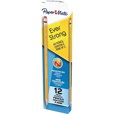 Pencil-Woodcase, Papermate Everstrong Hb #2 12/Pk