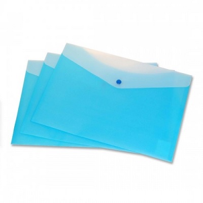 Envelope-Poly, 2 Pocket 13.5X9, Blueberry 6/pk