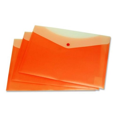 Envelope-Poly, 2 Pocket 13.5X9, Tangerine 6/pk