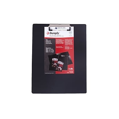 Clipboard-Poly, Duraply Stay Clean, 8.5X14, Black