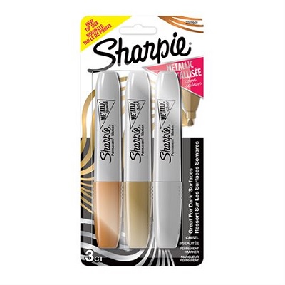 Marker-Permanent, Sharpie Metallic, Chisel 3 Assorted