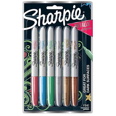 Marker-Permanent, Sharpie Metallic, Chisel 6 Assorted