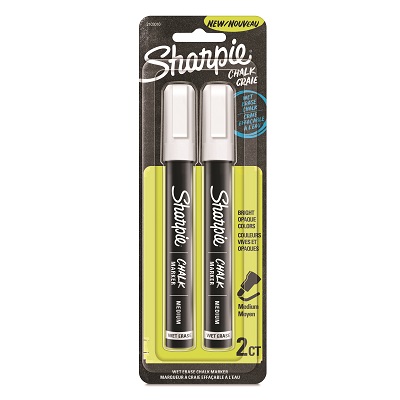 Marker-Wet Erase Chalk, Bullet Tip, White 2/Pack