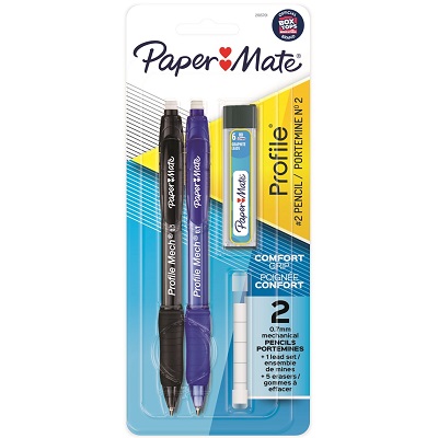 Pencil-Mechanical Pencil Set 0.7Mm Black & Blue 2/Pk