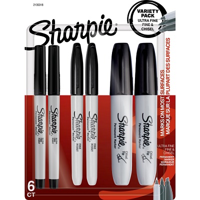 Marker-Permanent, Ultra Fine, Fine & Chisel, Black