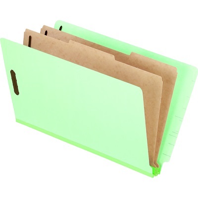 Folder-Classification, Endtab, Legal, 2 Division, Pale Green