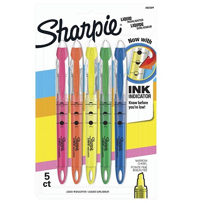 Highlighter-Sharpie Liquid, 5 Fluorescent Colours