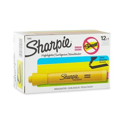 Highlighter-Sharpie Tank, Yellow,12/pk