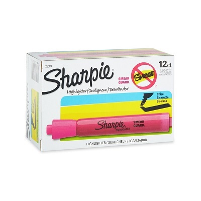 Highlighter-Sharpie Tank, Fluorescent Pink,12/pk